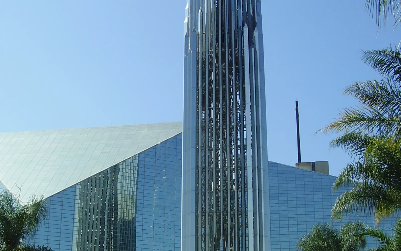 Christ Cathedral in Garden Grove, California, with its distinctive glass and modernist architecture